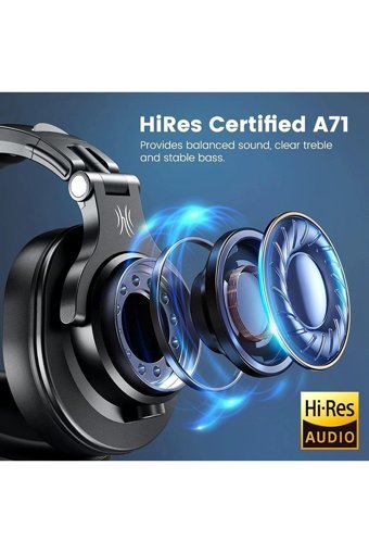 Oneodio A71 3.5 mm Gürültü Önleyici Mikrofonlu Kablolu Stüdyo Kulak Üstü Kulaklık Siyah