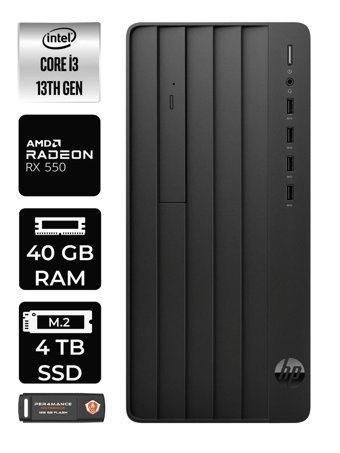 HP Pro Tower 290 G9 8T2X0ES Harici Radeon RX 550 Intel Core i3 13100 40 GB Ram 4 TB SSD Tower FreeDos Masaüstü Bilgisayar + PER4 BELLEK