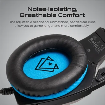 Vertux DENALİ 3.5 mm Gürültü Önleyici Kablolu Oyuncu Kulak Üstü Kulaklık Mavi