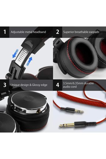 Oneodio PRO50 3.5 mm Mikrofonlu Kablolu DJ Kulak Üstü Kulaklık Siyah