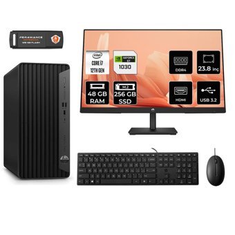 HP Tower 400 G9 6U3M9EA Harici GeForce RTX 3060 Ti Intel Core i7 12700 48 GB Ram 256 GB SSD Tower FreeDos 23.8 inç Monitörlü Masaüstü Bilgisayar