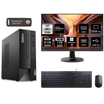 Lenovo Thinkcentre Neo 50S 11SX002VTX Harici Radeon RX 550 Intel Core i3 12100 12 GB Ram 1 TB SSD Tower Windows 11 Pro 23.8 inç Monitörlü Masaüstü Bilgisayar