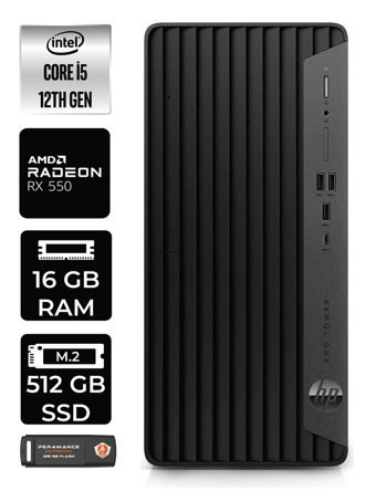 HP Pro Tower 400 G9 6U3M8EA Harici Radeon RX 550 Intel Core i5 12400 16 GB Ram 512 GB SSD Tower FreeDos Masaüstü Bilgisayar + PER4 BELLEK