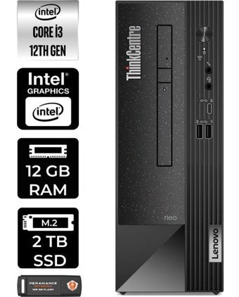 Lenovo Thinkcentre Neo 50S 11SX002VTXP309 Harici GeForce RTX 3060 Ti Intel Core i3 12100 12 GB Ram 2 TB SSD Tower FreeDos Masaüstü Bilgisayar + PER4 BELLEK