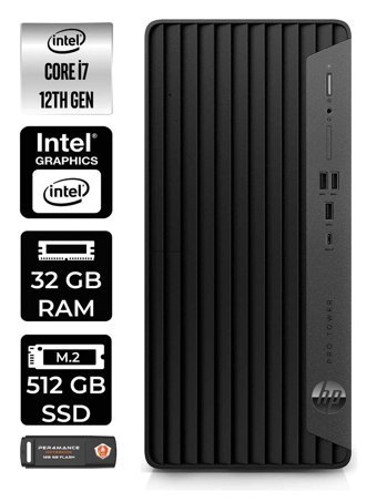 HP Pro Tower 400 G9 6U3M9EA Dahili Intel UHD Graphics Intel Core i7 12700 32 GB Ram 512 GB SSD Tower Windows 11 Home Masaüstü Bilgisayar + PER4 BELLEK