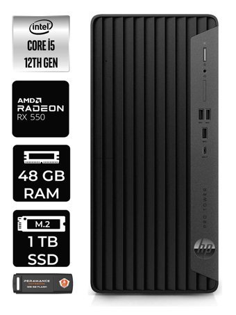 HP Pro Tower 400 G9 6U3M8EA Harici Radeon RX 550 Intel Core i5 12400 48 GB Ram 1 TB SSD Tower Windows 11 Home Masaüstü Bilgisayar + PER4 BELLEK