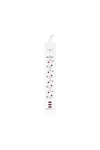 S-Link Spg403U 4'lü Soket 1.5 metre 3'lü USB Kablolu Tekli 750 J Akım Korumalı Priz