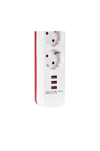 S-Link Spg403U 4'lü Soket 1.5 metre 3'lü USB Kablolu Tekli 750 J Akım Korumalı Priz