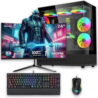 Izoly E-VİX PONTUS X Harici GeForce RTX 3060 Ti Intel Core i5 12400F 32 GB Ram GDDR6 512 GB SSD Tower FreeDos 24 inç Monitörlü Masaüstü Bilgisayar