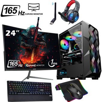 Izoly GERALT Harici Radeon RX 580 Intel Core i5 10400F 16 GB Ram 512 GB SSD Tower FreeDos 24 inç Monitörlü Masaüstü Bilgisayar