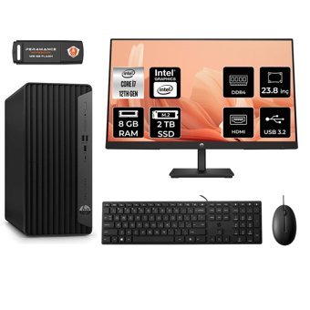 HP Pro Tower 400 G9 6U3M9EA 65P62E9 Dahili Intel UHD Graphics Intel Core i7 12700 8 GB Ram 2 TB SSD Tower FreeDos Monitörlü Masaüstü Bilgisayar