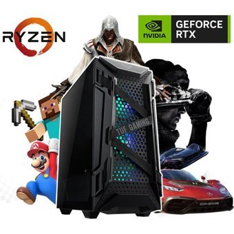 Vizyon Bilgisayar VİZY10 DG4070R Harici GeForce RTX 4070 AMD Ryzen 5 7500F 16 GB Ram DDR5 512 GB SSD Tower FreeDos Masaüstü Bilgisayar