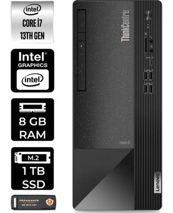 Lenovo Thinkcentre Neo 50T 12JD0008TRP303 Harici GeForce RTX 3060 Ti Intel Core i7 13700 8 GB Ram 1 TB SSD Tower FreeDos Masaüstü Bilgisayar + PER4 BELLEK