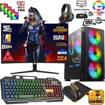 Zeiron GTX75 Harici GeForce GTX 1050 Ti Intel Core i5 12400F 16 GB Ram 512 GB SSD Tower FreeDos 24 inç Monitörlü Masaüstü Bilgisayar