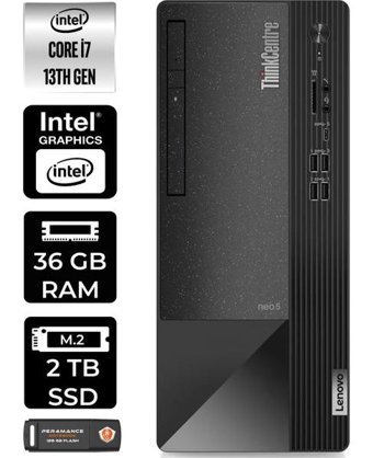 Lenovo Thinkcentre Neo 50T 12JD0008TRP334 Harici GeForce RTX 3060 Ti Intel Core i7 13700 36 GB Ram 2 TB SSD Tower FreeDos Masaüstü Bilgisayar + PER4 BELLEK