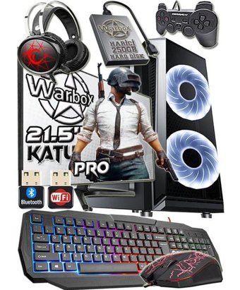 Warbox KATU Pro Harici Radeon R7 240 Intel Core i5 6500 16 GB Ram 250 GB HDD + 512 GB SSD Tower FreeDos 21.5 inç Monitörlü Masaüstü Bilgisayar