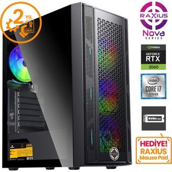 Raxius Nova G1 I7 3060-17FF06 Harici GeForce RTX 3060 Intel Core i7 11700F 32 GB Ram 1 TB SSD Tower FreeDos Masaüstü Bilgisayar