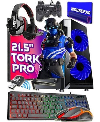 Warbox TORK Pro Harici Radeon R7 240 Intel Core i7 860 16 GB Ram 512 GB SSD Tower FreeDos 21.5 inç Monitörlü Masaüstü Bilgisayar