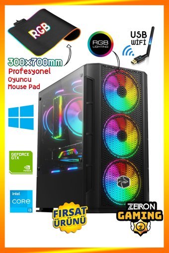 Zeiron GRAVEL X17 Harici GeForce GTX 1050 Ti Intel Core i3 10100F 32 GB Ram DDR4 512 GB SSD Tower FreeDos Masaüstü Bilgisayar