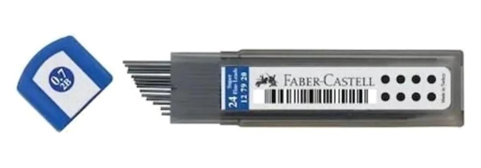 Faber-Castell Süper Fine Leads 2B 0.7 mm 24'lü Siyah Kalem Ucu 1 Adet