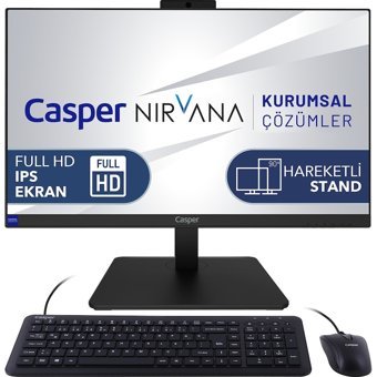 Casper Nirvana A70.1235-BV05R-V Dahili Iris Xe Graphics Intel Core i5 1235U 16 GB Ram 500 GB SSD 23.8 inç Full HD Windows 11 Pro All In One Bilgisayar