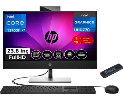 Hp ProOne 440 G9 AIO884A0EAW24 Dahili UHD Graphics Intel Core i7 13700T 32 GB Ram 2 TB SSD 23.8 inç Full HD Windows 11 Pro All In One Bilgisayar + Zetta Flash Bellek