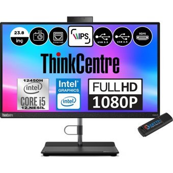 Lenovo ThinkCentre Neo 30A 12CE0087TXH05 Dahili UHD Graphics Intel Core i5 12450H 32 GB Ram 1 TB SSD 23.8 inç Full HD Windows 11 Home All In One Bilgisayar + Zetta Flash Bellek