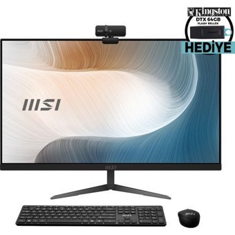 MSI MODERN AM271 I5-1135G7 16 Dahili Iris Xe Graphics Intel Core i5 1135G7 16 GB Ram 1 TB + 256 GB SSD 27 inç Full HD Freedos All In One Bilgisayar + Flash Bellek