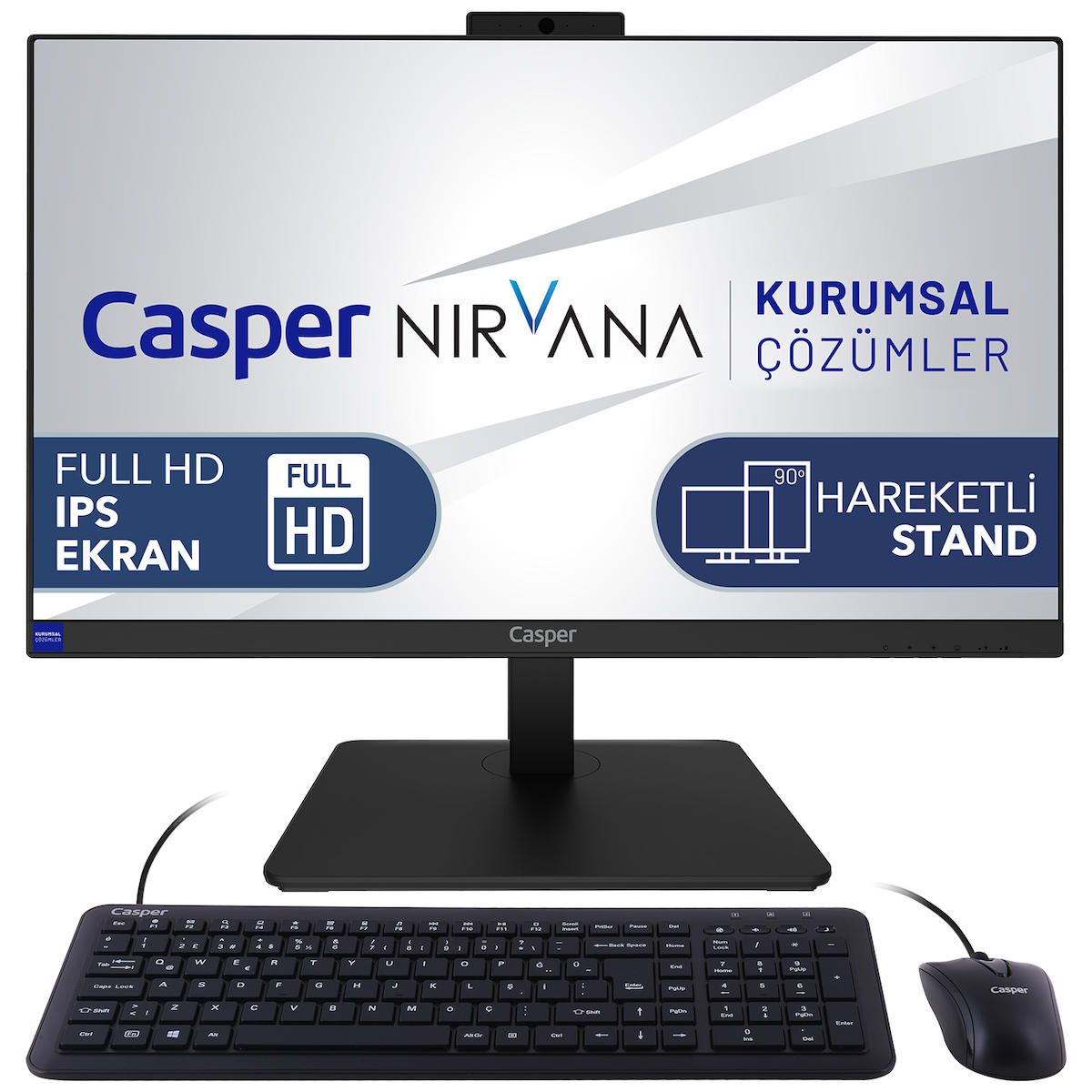 Casper Nirvana A70.1255-BX00X-V Dahili Iris Xe Graphics Intel Core i7 1255U 16 GB Ram 2 TB SSD 23.8 inç Full HD Freedos All In One Bilgisayar