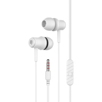 Intouch Stereo Silikonlu Mikrofonlu 3.5 Mm Jak Kablolu Kulaklık Beyaz