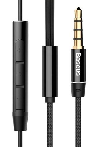 Baseus H06 Mikrofonlu 3.5 Mm Jak Kablolu Kulaklık Siyah