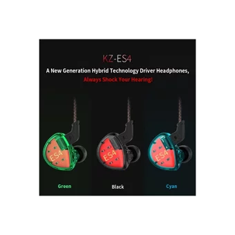 Kz Es4 Silikonlu Mikrofonlu Örgülü 3.5 Mm Jak Kablolu Kulaklık Yeşil