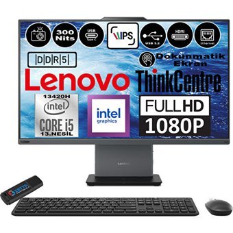 Lenovo ThinkCentre Neo 27 50A Gen5 12SA0014TRP10 Dahili UHD Graphics Intel Core i5 13420H 32 GB Ram DDR5 4 TB SSD 27 inç Full HD Windows 11 Pro Dokunmatik All In One Bilgisayar + Zetta Flash Bellek