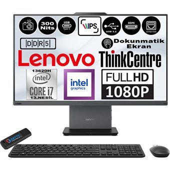 Lenovo ThinkCentre Neo 27 50A Gen5 12SA0013TRF14 Dahili UHD Graphics Intel Core i7 13620H 64 GB Ram DDR5 2 TB SSD 27 inç Full HD Freedos Dokunmatik All In One Bilgisayar + Zetta Flash Bellek