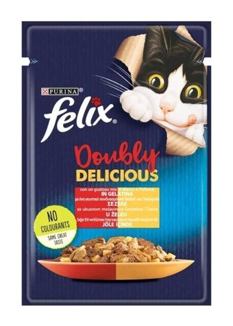 Felix Doubly Delicious Tavuklu ve Sığır Etli Yetişkin Yaş Kedi Maması 85 gr