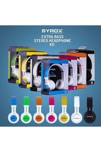 Syrox K11 Mikrofonlu 3.5 Mm Jak Kablolu Kulaklık Turuncu