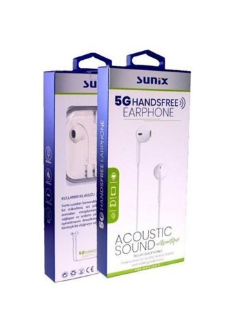 Sunix G Handsfree Mikrofonlu 3.5 Mm Jak Kablolu Kulaklık Beyaz