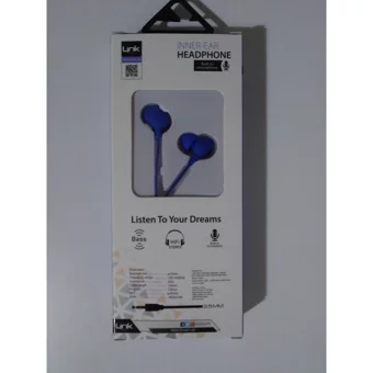 Linktech H310 Silikonlu Mikrofonlu 3.5 Mm Jak Kablolu Kulaklık Mavi
