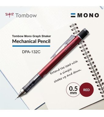 Tombow Mono Silgili Plastik Metalik Kırmızı 0.5 mm Versatil Kalem