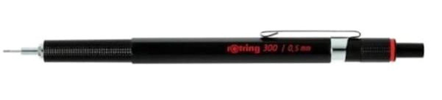 Rotring 300-1904726 Silgili Krom Metalik Siyah 0.5 mm Versatil Kalem