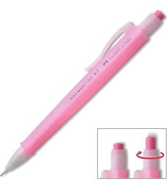 Faber-Castell Poly Matic 2311 Silgili Metal Metalik Pembe 0.7 mm Versatil Kalem