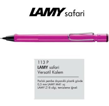 Lamy Safari Metal Neon Pembe 0.5 mm Versatil Kalem