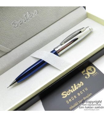 Scrikss 39 Silgili Krom Metalik Lacivert 0.7 mm Versatil Kalem