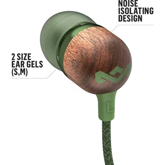 Marley Em-Je041 Silikonlu Mikrofonlu Örgülü 3.5 Mm Jak Kablolu Kulaklık Yeşil