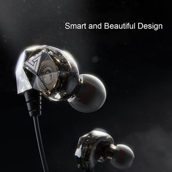 Qkz Ak2 Silikonlu Mikrofonlu Örgülü 3.5 Mm Jak Kablolu Kulaklık Siyah