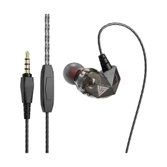Qkz Ak2 Silikonlu Mikrofonlu Örgülü 3.5 Mm Jak Kablolu Kulaklık Siyah