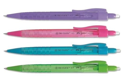 Faber-Castell Tri Click Silgili Plastik Metalik Çok Renkli 0.7 mm Versatil Kalem