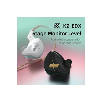 Kz Edx Silikonlu Mikrofonlu Örgülü 3.5 Mm Jak Kablolu Kulaklık Beyaz