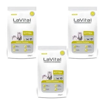 Lavital Nutrition For Lifetime Somonlu Az Tahıllı Yavru Kuru Kedi Maması 3x1.5 kg