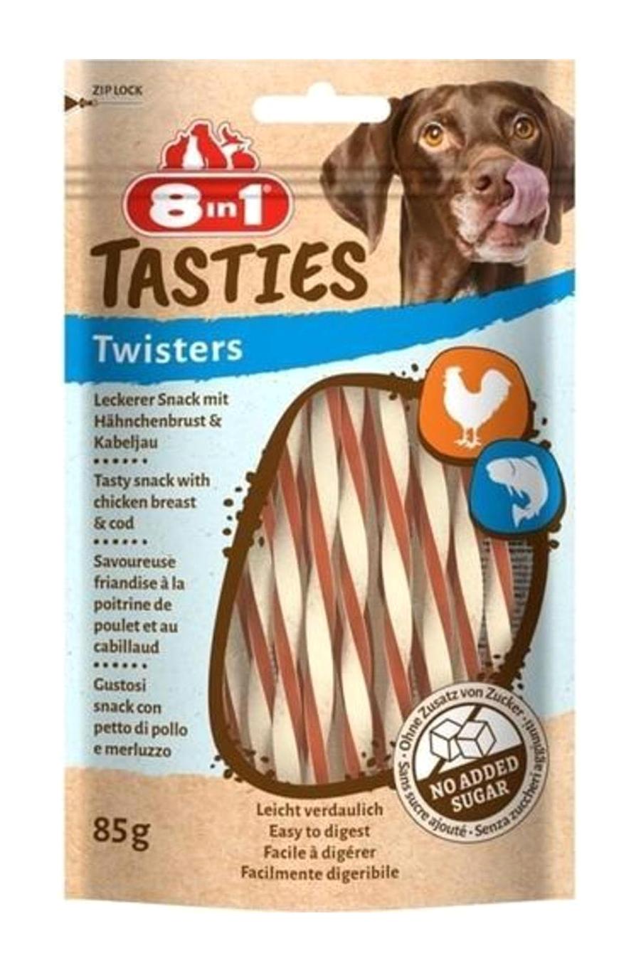 8in1 Tasties Twisters Balık Tüm Irklar Yetişkin Köpek Ödül Maması 85 gr